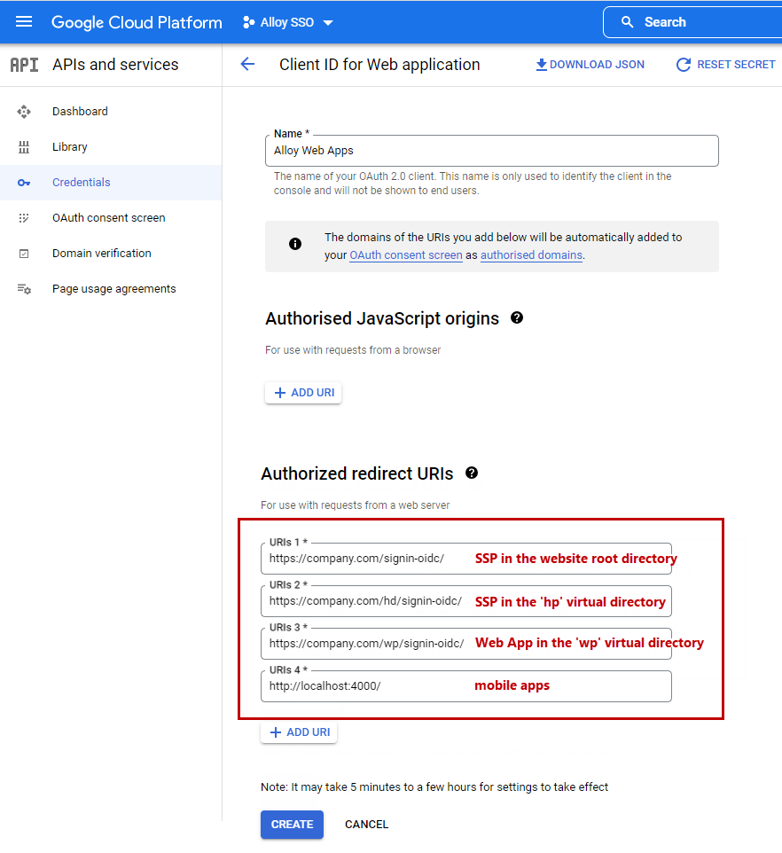 Configuring SSO authentication with Google (Web App Help) - Alloy ...